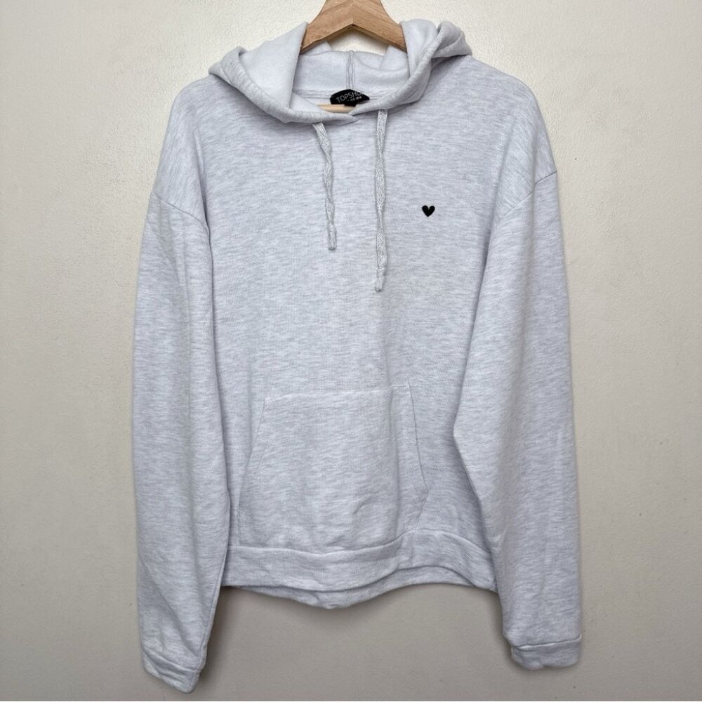 Topshop Womens 10 Embroidered Heart Warm Liner Hoodie - Picture 4 of 16